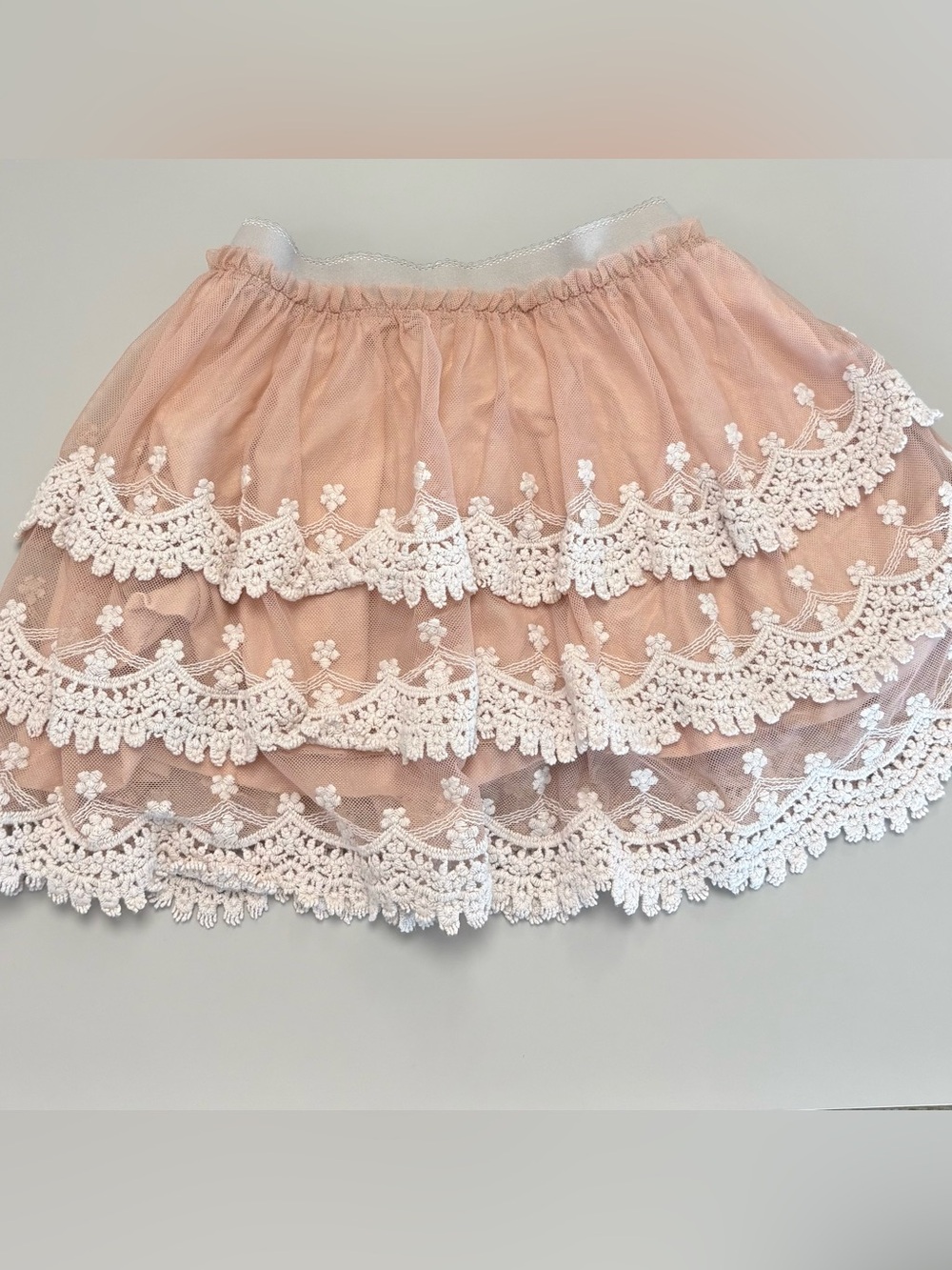 Mayoral size 4 Blush Pink Lace Tiered Skirt toddler girl lace